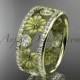 14k yellow gold diamond flower wedding ring, engagement ring ADLR239