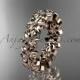14kt rose gold diamond flower wedding ring, engagement ring, wedding band ADLR57