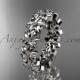 14kt white gold diamond flower wedding ring, engagement ring, wedding band ADLR57