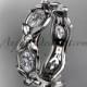 platinum diamond leaf and vine wedding ring, engagement ring. ADLR152. Nature inspired jewelry