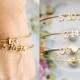 SALE Date Bangle Bracelet - Custom Date Bracelet Silver Gold Wedding Date Bracelet Anniversary Bangle Personalized Bridal Gift Bridesmaid