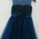 Navy Blue Tulle  Flower Girl Dress Infant Toddler PAGEANT Bridal Party Dress Junior Bridesmaid Dress