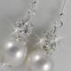 Pearl bridal Earrings, Bridesmaids jewelry, Bridal jewelry, Swarovski pearls crystals, Sarah Earrings,