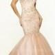 2015 Mori Lee 97079 Nude Beaded Lace Embellished Prom Dresses