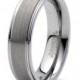 Tungsten Wedding Band,Brushed Tungsten,Stepped Polished Edge,His Hers Engagement ring,Mens Wedding Band,6mm,comfort Fit ,