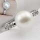 Pearl wedding rings for women,open pearl ring,inexpensive engagement rings,fashion rings,cheap promise rings,fake diamond rings real pearls