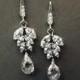 Wedding earrings, Cubic zirconia earrings, Art Nouveau, wedding accessory, bridal earrings, wedding jewelry, dangle earrings