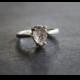 Raw Diamond Engagement Ring Rough Diamond Jewelry Natural and Uncut Diamond Wedding Band Quartz Ring Sterling Silver Wedding Band Herkimer