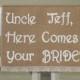 Uncle Ring Bearer Sign - Here Comes The Bride Sign - Burlap Ring Bearer Sign