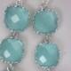 Mint Blue Earrings Silver Aqua - Bridesmaid Earrings - Bridal Earrings - Wedding Jewelry - Valentines Day Gift - Gift under 40