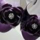 Handmade Wedding Shoes -  Purple Wedding Shoes - Choose From Over 100 Shoe Colors - Handmade Flower With Crystal - Peep Toe - Garden Wedding