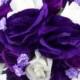 Custom Order For "DEB" MaDe To ORDeR 13 pieces Brides on a Budget Flower Package WeDDiNG BouQuets PuRPLe and IVoRY RoSeS