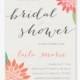 Boho Floral Bridal Shower Invitations - Printed, Orange Gold Baby Sprinkle Pink Coral Whimsical Engagement Tan Green Brunch Striped - #060