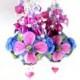 Purple Pink Floral Dangle Earrings, Crystal Earrings, Cottage Chic Earrings, Lampwork Earrings Flower Jewelry Glass Earrings Bridal Earrings