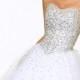 Floor Length White Beaded Top Prom Dresses by Mori Lee 97081