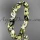 14k yellow gold diamond leaf and vine wedding band,engagement ring ADLR13B