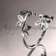 Platinum diamond leaf and vine wedding ring,engagement ring,wedding band ADLR27