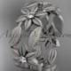 Paltinum diamond leaf and vine, flower wedding ring, engagement ring, wedding band ADLR344