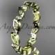 14k yellow gold diamond leaf and vine wedding band,engagement ring ADLR12B