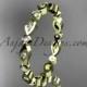 14k yellow gold diamond leaf and vine wedding band,engagement ring ADLR11B