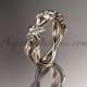 14kt rose gold diamond leaf wedding ring, engagement ring, wedding band ADLR204