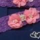 Wedding leg garter, Wedding accessoaries, Bridal accessoary, Purple wedding garter, Chiffon Flower Rhinestone Lace Garters