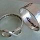 His and hers, Infinity ring set, always and forever, Rings for two, hammered jewelry, inscribed engraved, wedding rings, couples ring