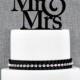 Mr and Mrs Traditional and Elegant Wedding Cake Toppers in your Choice of Color (S001)