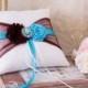 Brown and Turquoise Ring Bearer Pillow, Wedding Ring Bearer Pillow, Ring Bearer Pillow, Wedding Accessories, Wedding Ring Pillow