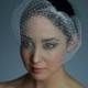Double Layer Tulle and French / Russian Net Mini Birdcage Veil in Ivory White or Black - READY TO SHIP in 1 week