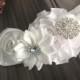Baby head band, toddler headband, girl wedding accessory, girl hair accessory,white headband