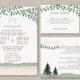 Wedding Invitation Suite DEPOSIT, DIY, Rustic, Woodland, Hipster, Country, Printable, Custom, Watercolor, Mountain (Wedding Design #54)