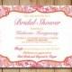 Bridal Shower Invitation Template Wedding Shower - Lipstick Pink Orange "Chic Paisley" - Bollywood Wedding Invitation Instant Download