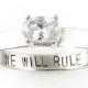Star Wars Ring - "Together We Will Rule the Galaxy" Engagement Ring - Sterling Silver and Cubic Zirconia - Gemstone Ring - Promise Ring