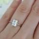 1 Carat Emerald Shape, Radiant Cut, Engagement Ring, Man Made Diamond Simulants, Wedding Ring, Bridal Ring, Promise Ring, Sterling Silver