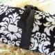 Black and White Wedding Set of (5) Jewelry Clutches (Pick Your Ribbon Colors)