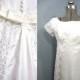 Wedding Dress, 1960s Wedding Gown, Summer Wedding Dress, Dupioni Silk, Lace Applique, Matching Train, Matching Veil, Mint Condition