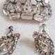 CIJ SALE Demi Parure Pin and Earring Set Rhinestones Wedding Jewelry