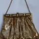 Antique Gold Mesh Purse Whiting And Davis Purse Art Deco Formal Evening Purse Wedding Purse Handbag Clutch Rhinestone Circa 1940 - 1950