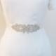 Beaded Bridal Wedding Sash Belt with Rhinestones crystal beads ivory