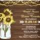 Wood Sunflower Bridal Shower Invitation DIY PRINTABLE Digital File or Print (extra) Bridal Shower Invitation Printable Wedding Shower Yellow