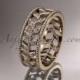 14kt rose gold diamond leaf and vine wedding ring, engagement ring, wedding band ADLR46