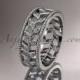 14kt white gold diamond leaf and vine wedding ring, engagement ring, wedding band ADLR46