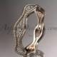 14kt rose gold diamond leaf and vine wedding ring, engagement ring, wedding band ADLR50
