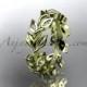 14kt yellow gold diamond leaf wedding ring, wedding band ADLR120