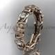 14kt rose gold diamond flower wedding ring, engagement ring, wedding band ADLR197