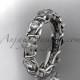 14kt white gold diamond flower wedding ring, engagement ring, wedding band ADLR197
