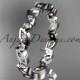 14k white gold diamond leaf and vine wedding band,engagement ring ADLR12B