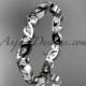 14k white gold diamond leaf and vine wedding band,engagement ring ADLR13B