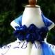Cobalt Blue Flower Girl Dress  Wedding Flower Girl Tutu Dress in Ivory  All Sizes
